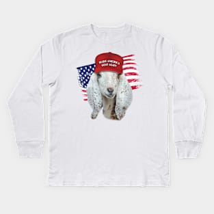 Make America GOAT Again Nubian Doe Goat Kids Long Sleeve T-Shirt